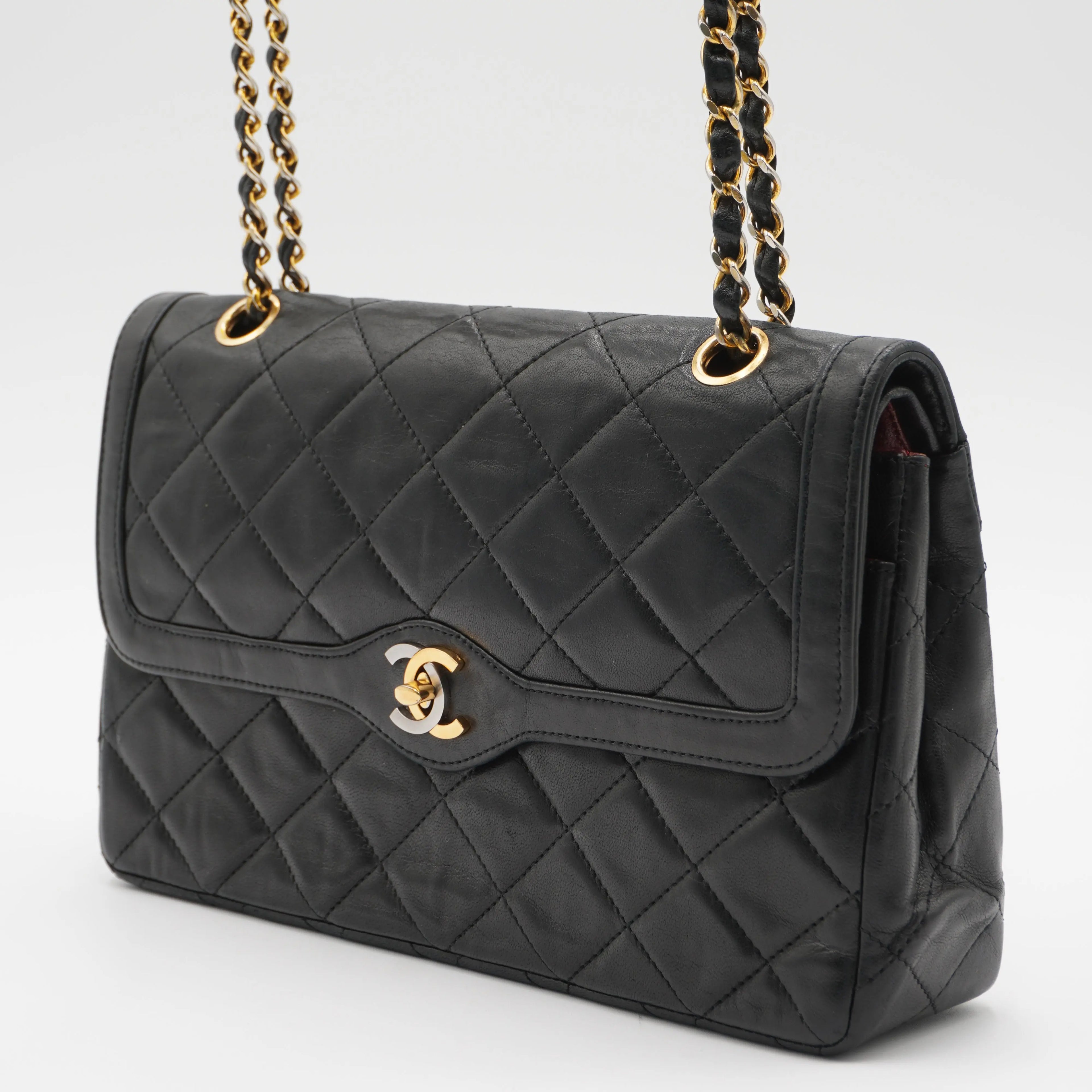 CHANEL Paris Limited Edition Two-Tone CC Logo Double Flap Bag - Good 2 CHANEL