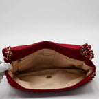 CHANEL Red Coco Pleats Classic Quilted Shoulder Bag CHANEL