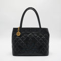 CHANEL Black Caviar Leather Medallion Tote - Reissued CHANEL