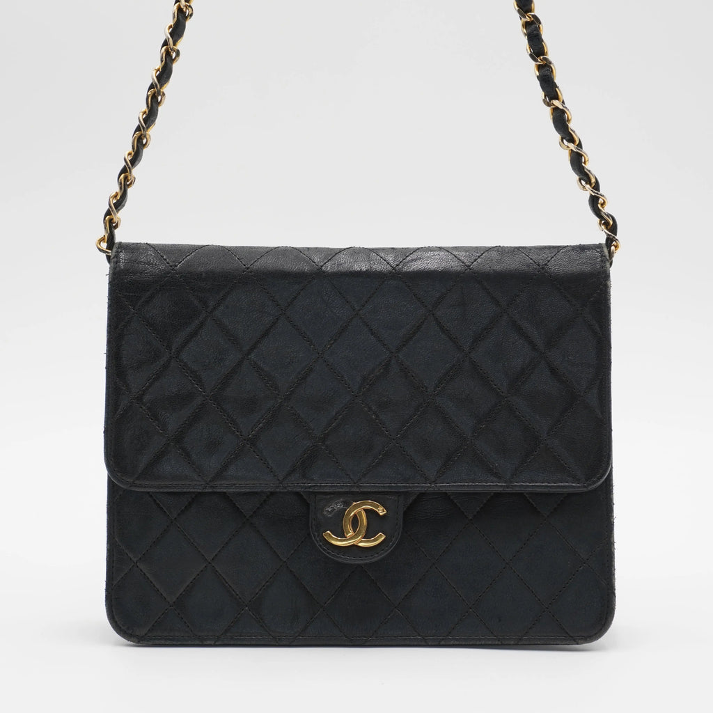 CHANEL Black Vintage Matelasse Mini Flap Crossbody Bag (Copy) CHANEL
