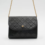 CHANEL Black Vintage Matelasse Mini Flap Crossbody Bag CHANEL