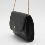 CHANEL Black Vintage Matelasse Mini Flap Crossbody Bag CHANEL