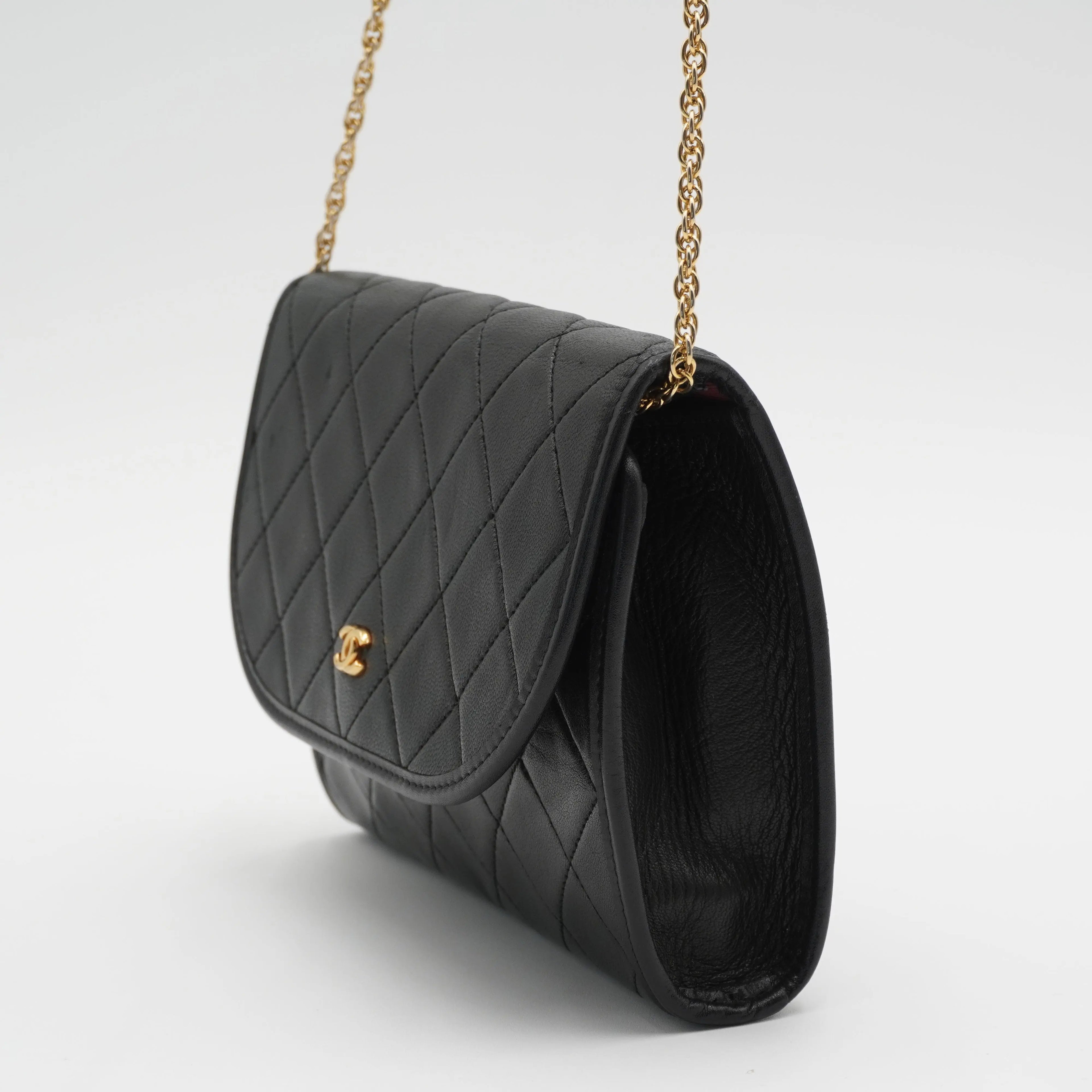 CHANEL Black Vintage Matelasse Mini Flap Crossbody Bag CHANEL