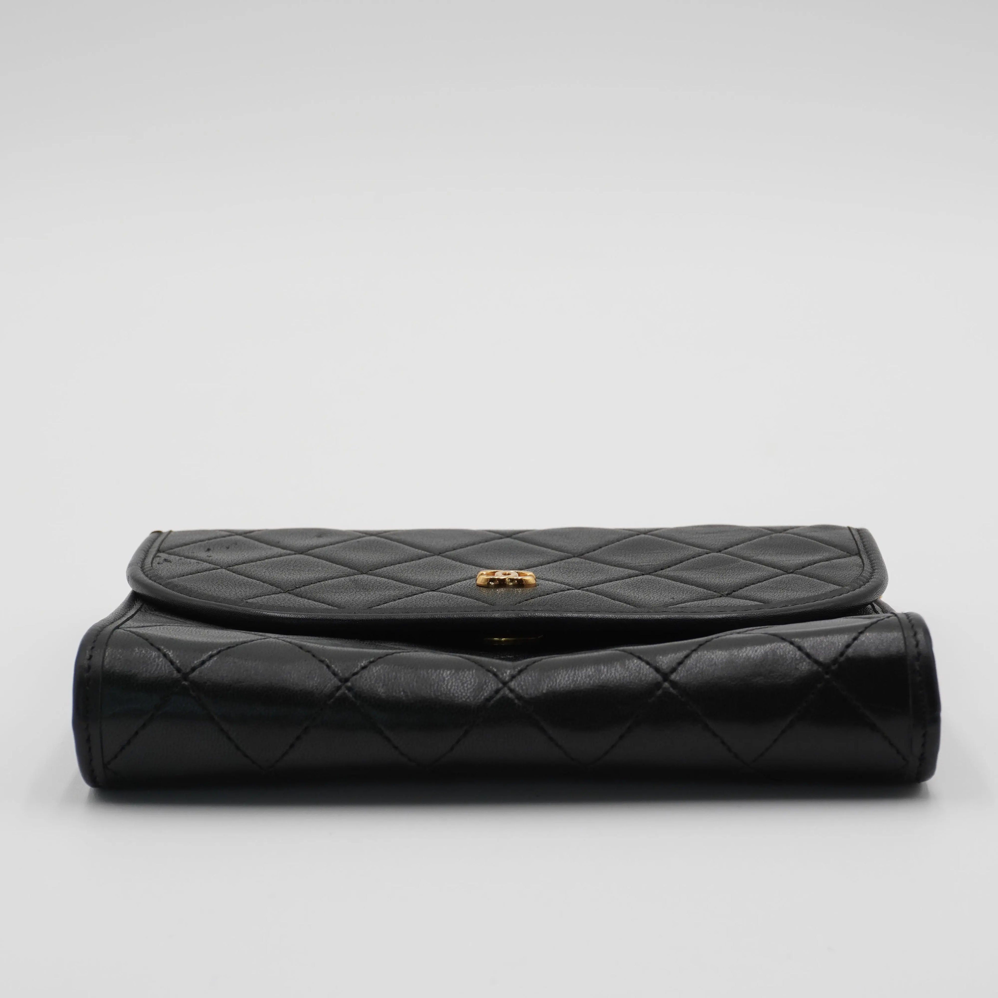 CHANEL Black Vintage Matelasse Mini Flap Crossbody Bag CHANEL