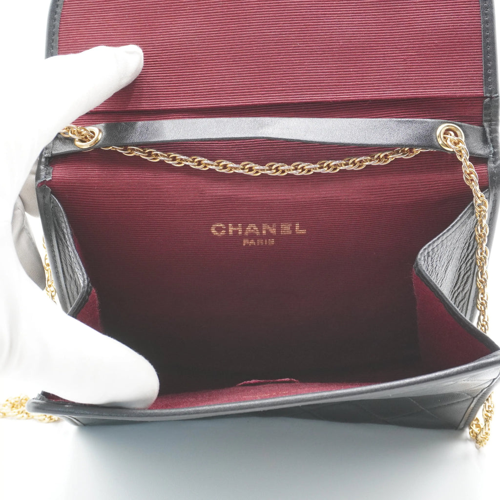 CHANEL Black Vintage Matelasse Mini Flap Crossbody Bag CHANEL