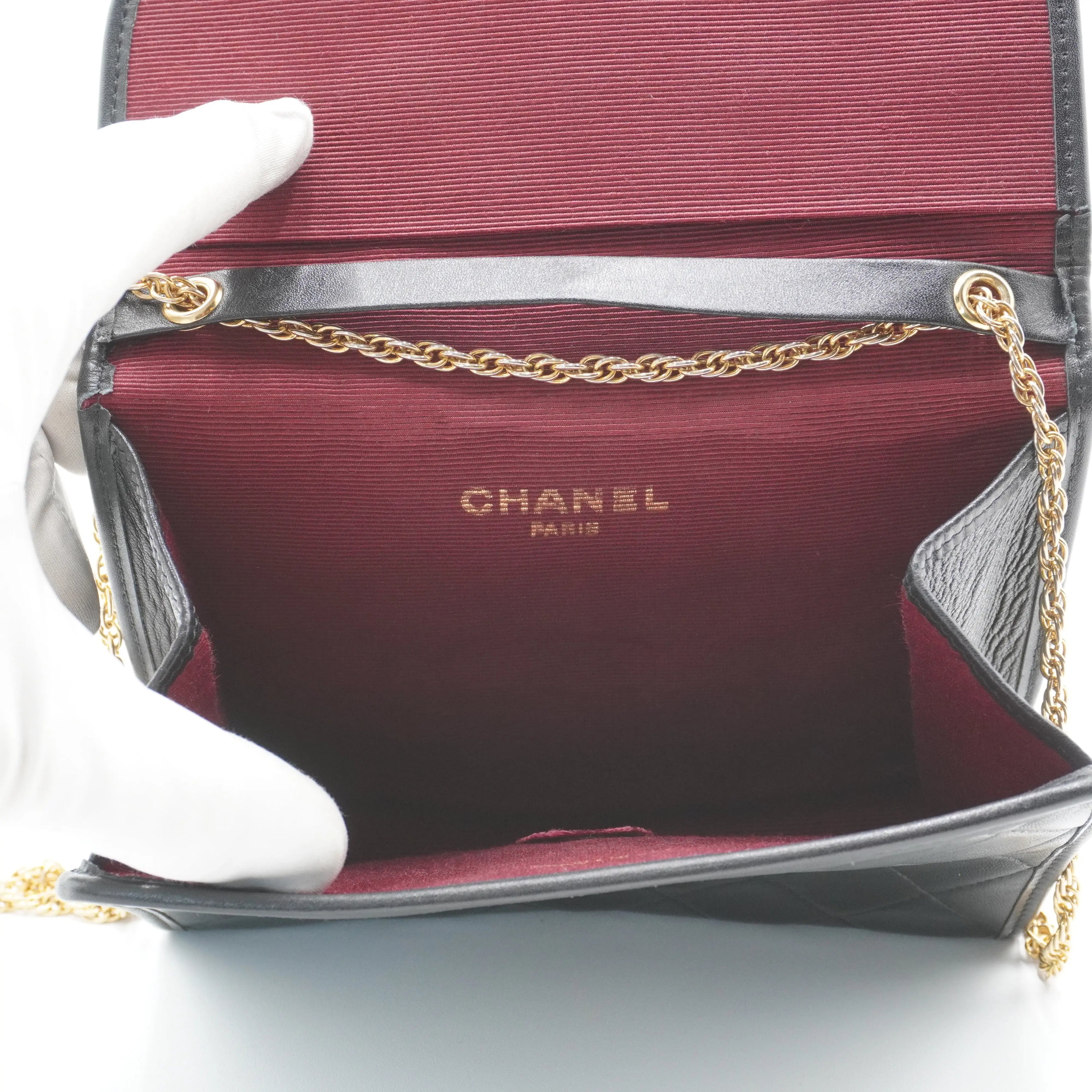 CHANEL Black Vintage Matelasse Mini Flap Crossbody Bag CHANEL