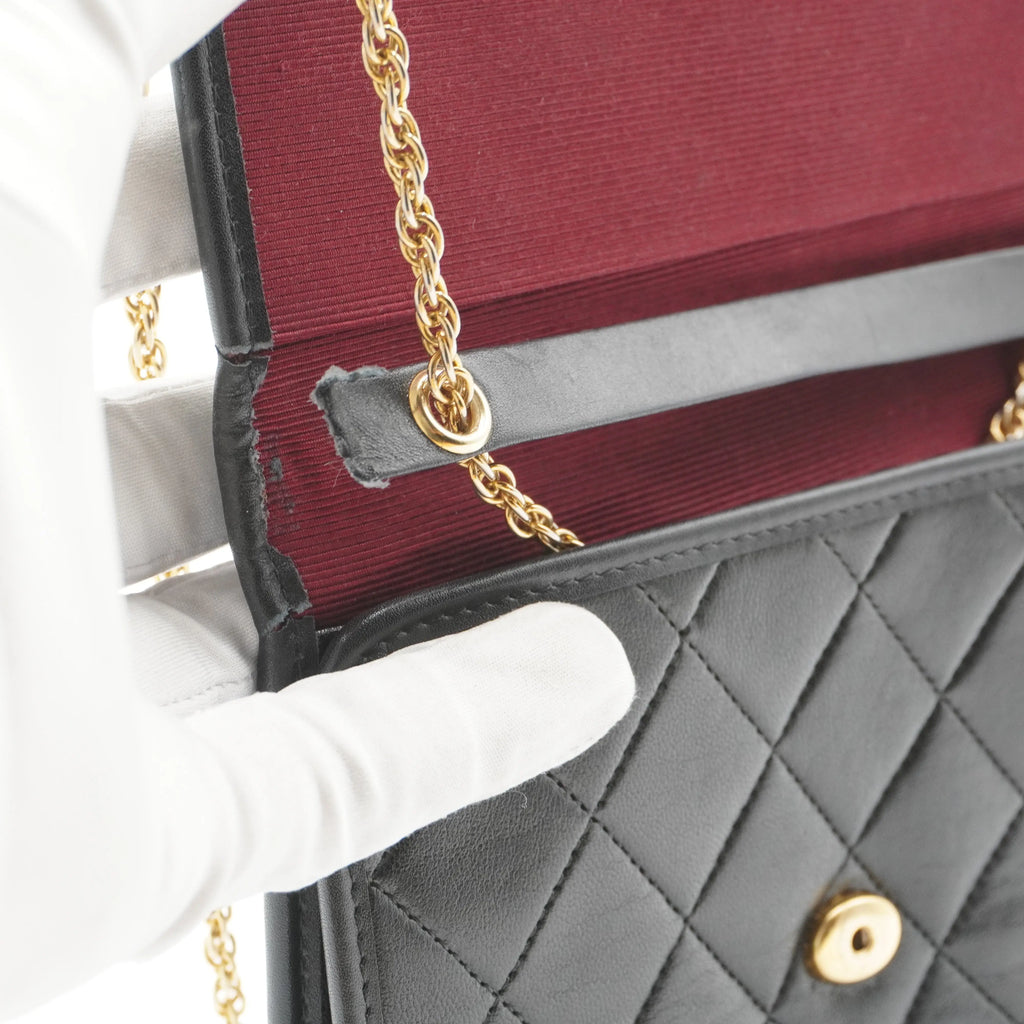 CHANEL Black Vintage Matelasse Mini Flap Crossbody Bag CHANEL