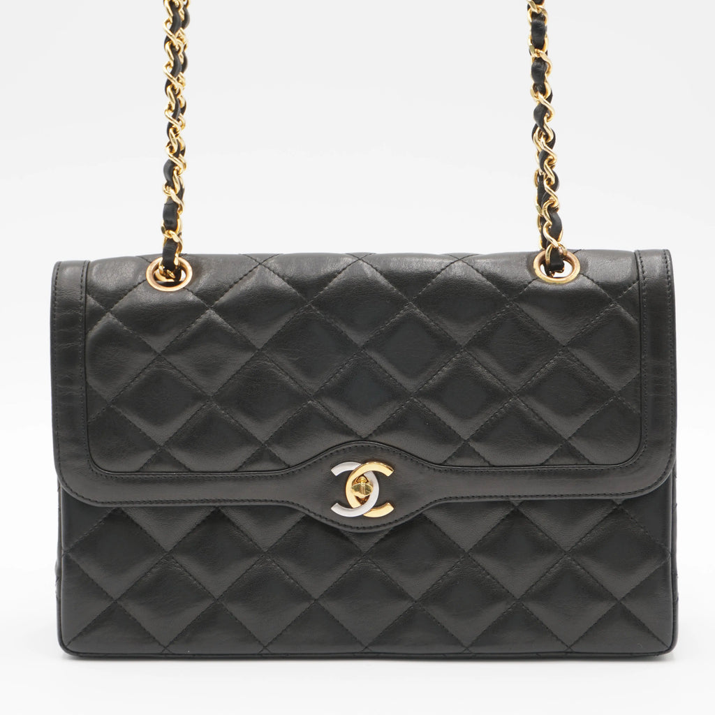CHANEL Paris Limited Edition Two-Tone CC Logo Double Flap Bag - Very Good CHANEL