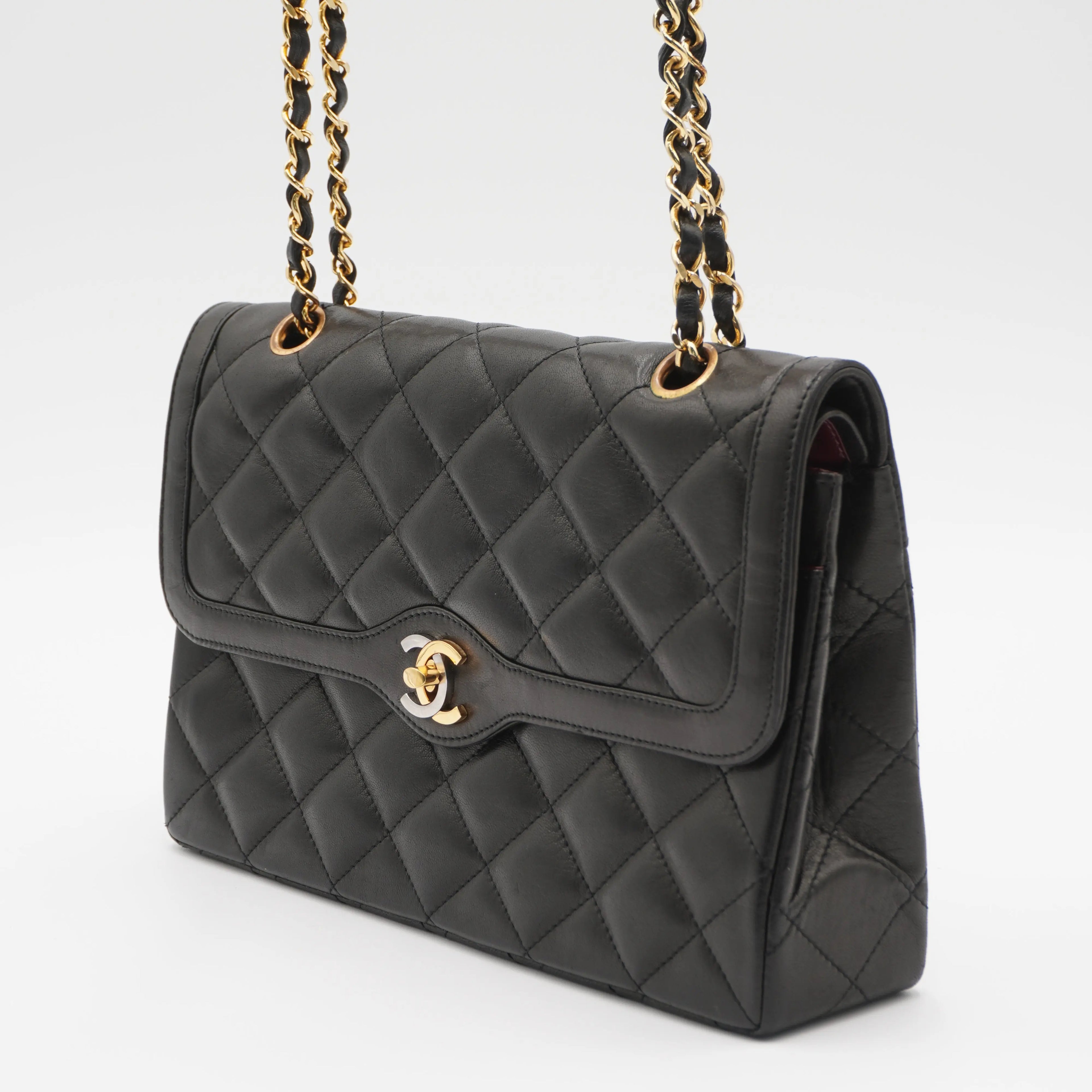 CHANEL Paris Limited Edition Two-Tone CC Logo Double Flap Bag - Very Good CHANEL