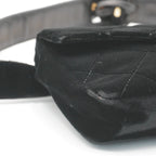 CHANEL Black Velvet Velour Waist Bag CHANEL