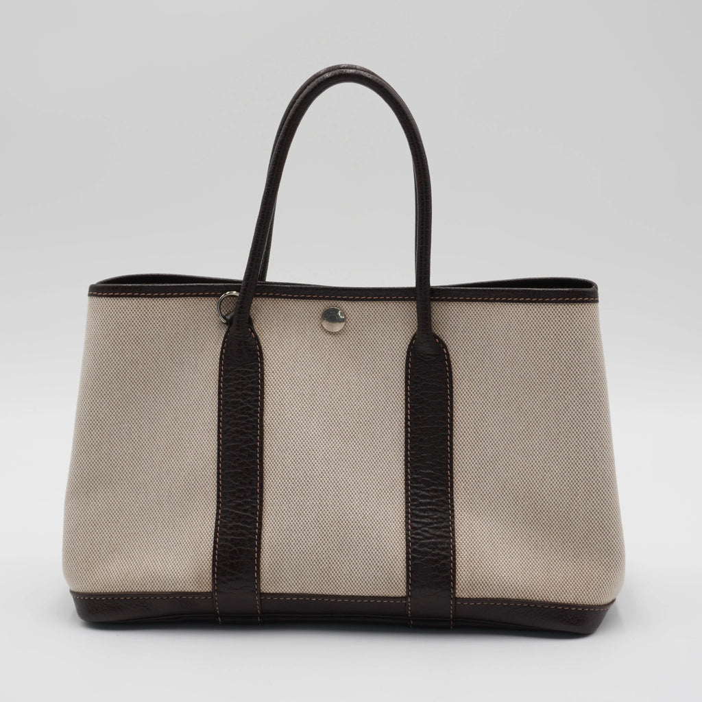 HERMES Garden Party TPM Marron Handbag with ST HERMES