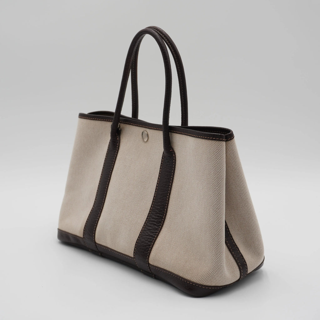 HERMES Garden Party TPM Marron Handbag with ST HERMES