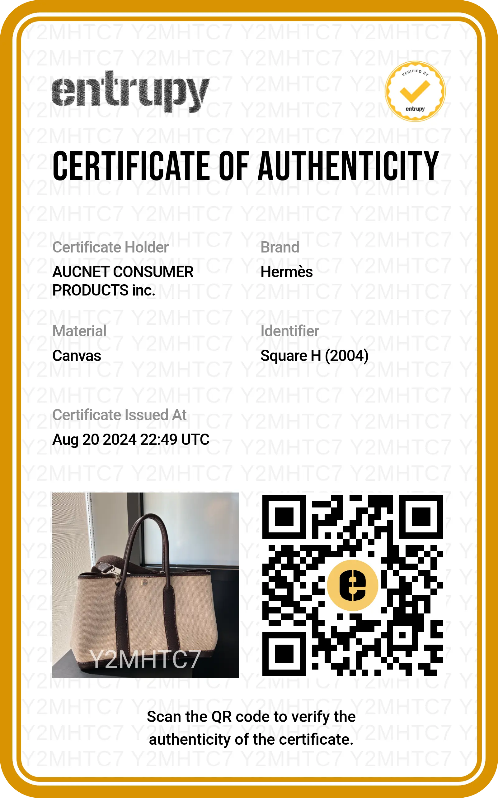 HERMES Garden Party TPM Marron Handbag with ST - BAGPHIC