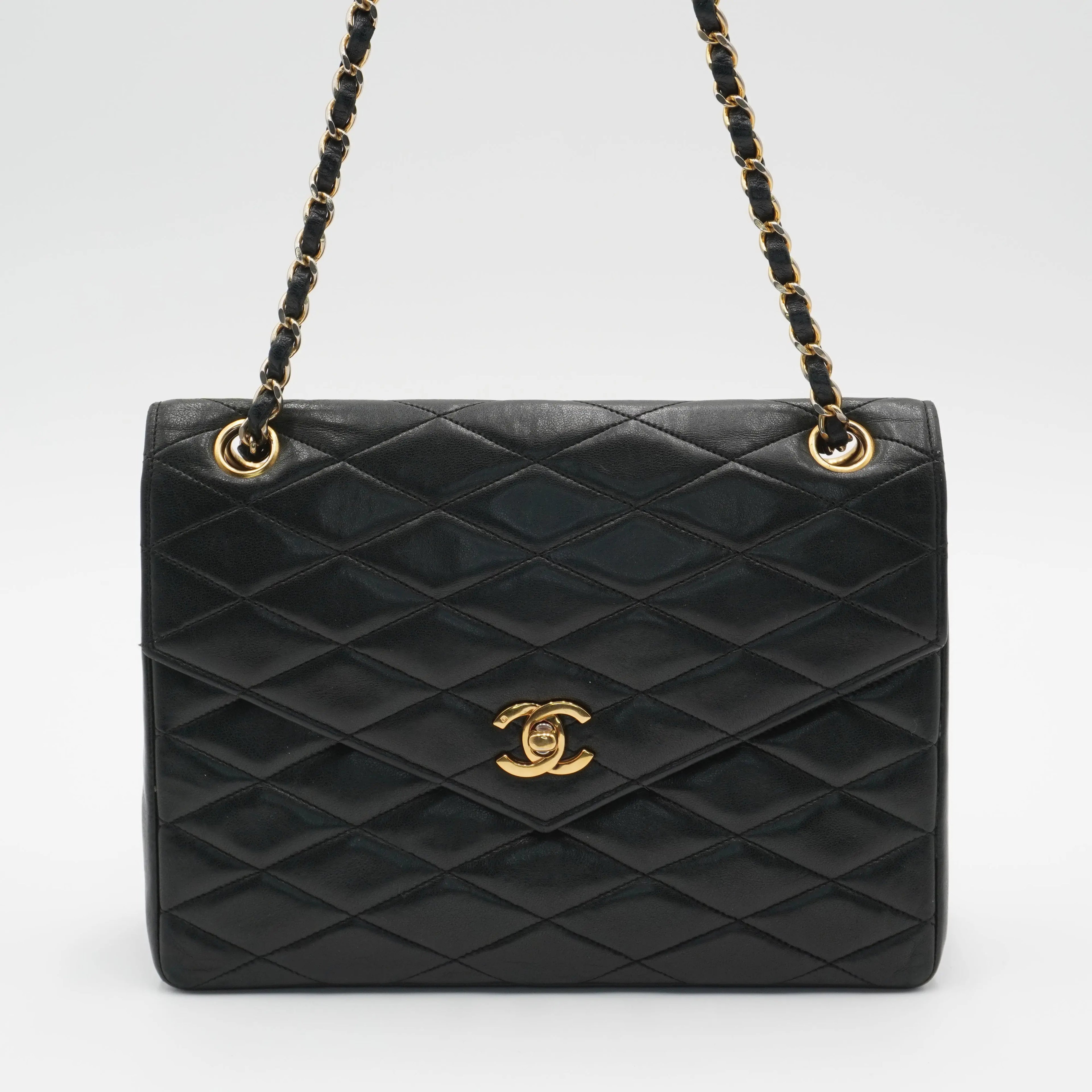 CHANEL Vintage Quilted Leather Envelope Flap Bag CHANEL