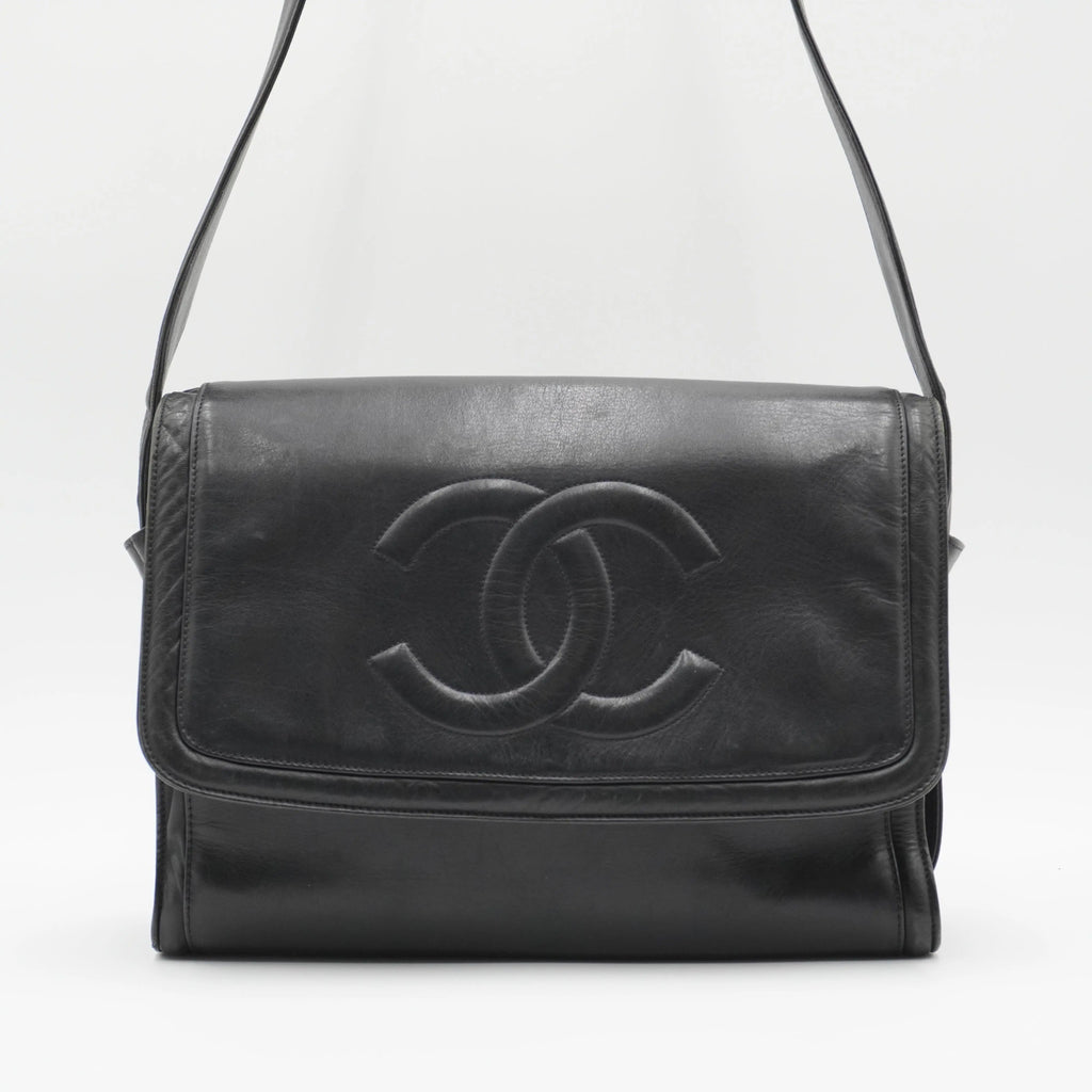 CHANEL Navy Lambskin CC Shoulder Bag CHANEL