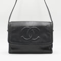 CHANEL Navy Lambskin CC Shoulder Bag CHANEL