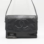 CHANEL Navy Lambskin CC Shoulder Bag CHANEL