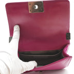 CHANEL Magenta Velvet Vintage Boy Bag CHANEL