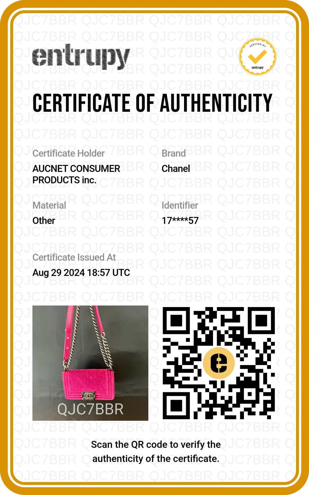 CHANEL Magenta Velvet Vintage Boy Bag CHANEL