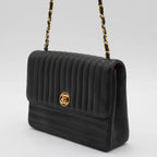 CHANEL Vintage Mademoiselle Vertical Quilted Shoulder Bag CHANEL