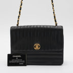 CHANEL Vintage Mademoiselle Vertical Quilted Shoulder Bag CHANEL