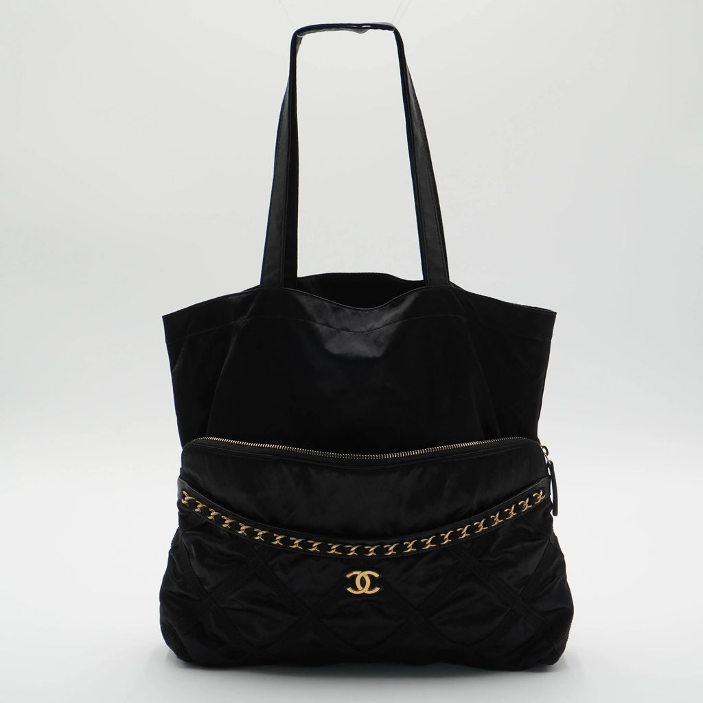 CHANEL Grosgrain Large Foldable Tote Bag Pouch CHANEL