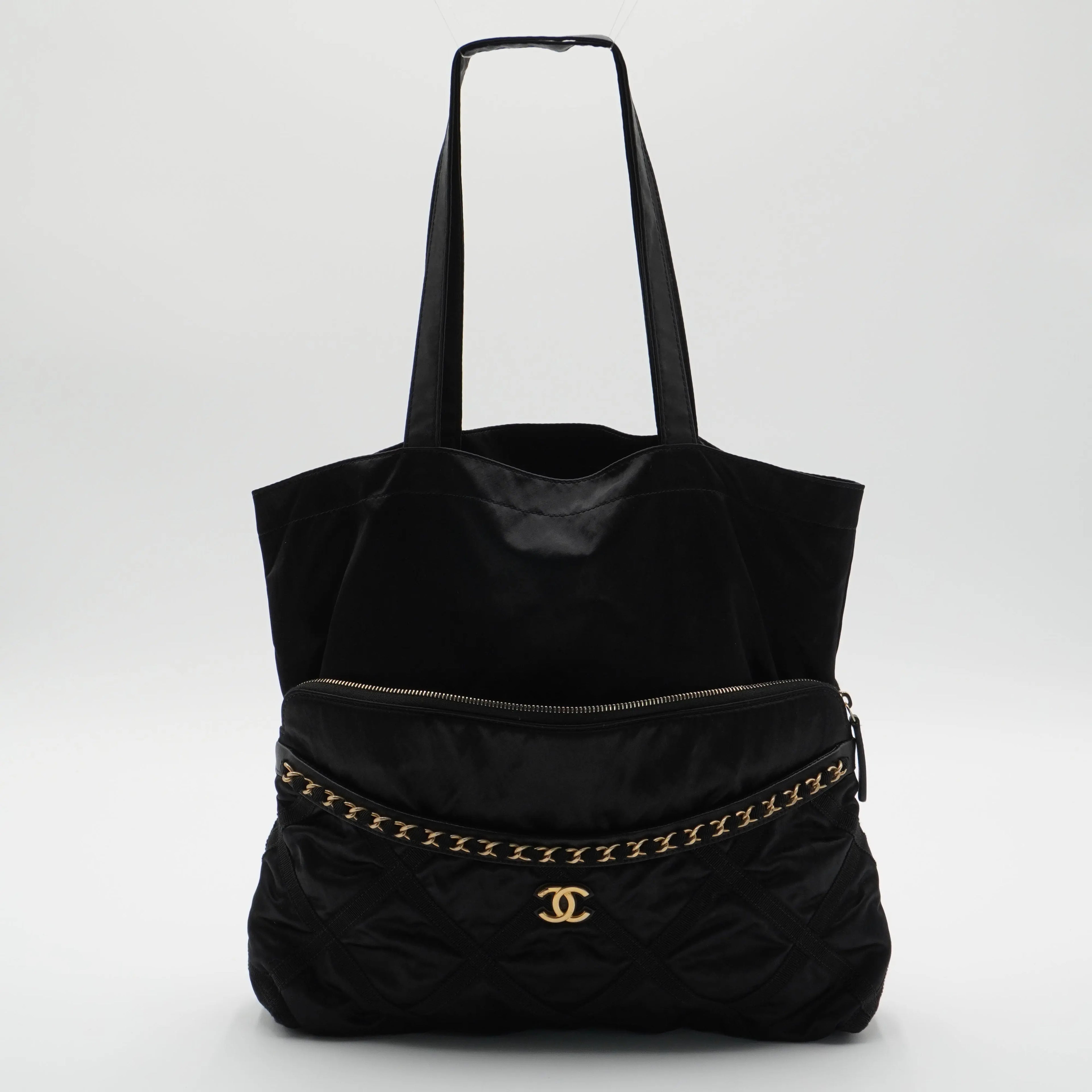 CHANEL Grosgrain Large Foldable Tote Bag Pouch CHANEL