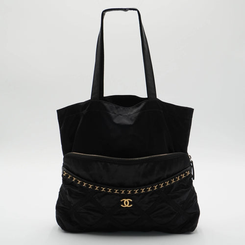 CHANEL Grosgrain Large Foldable Tote Bag Pouch CHANEL