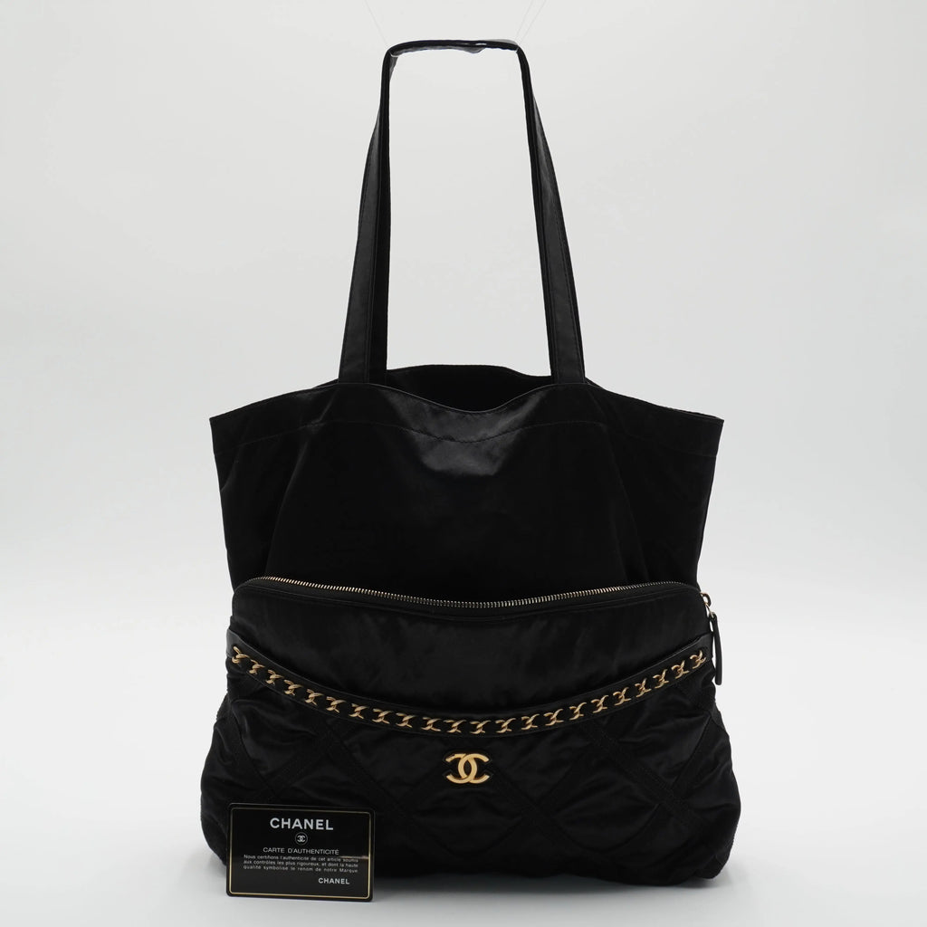 CHANEL Grosgrain Large Foldable Tote Bag Pouch CHANEL