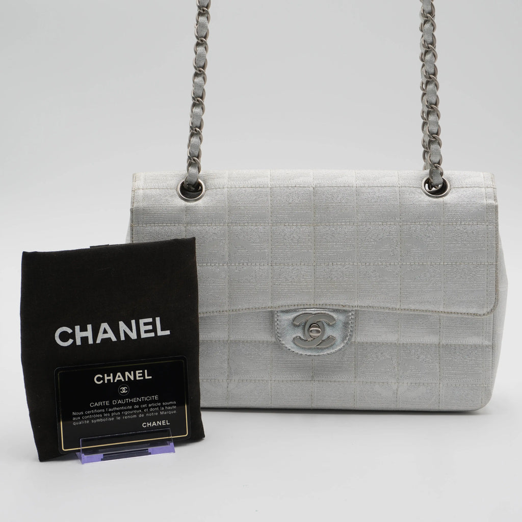 CHANEL Travel Line Silver Shoulder Bag CHANEL