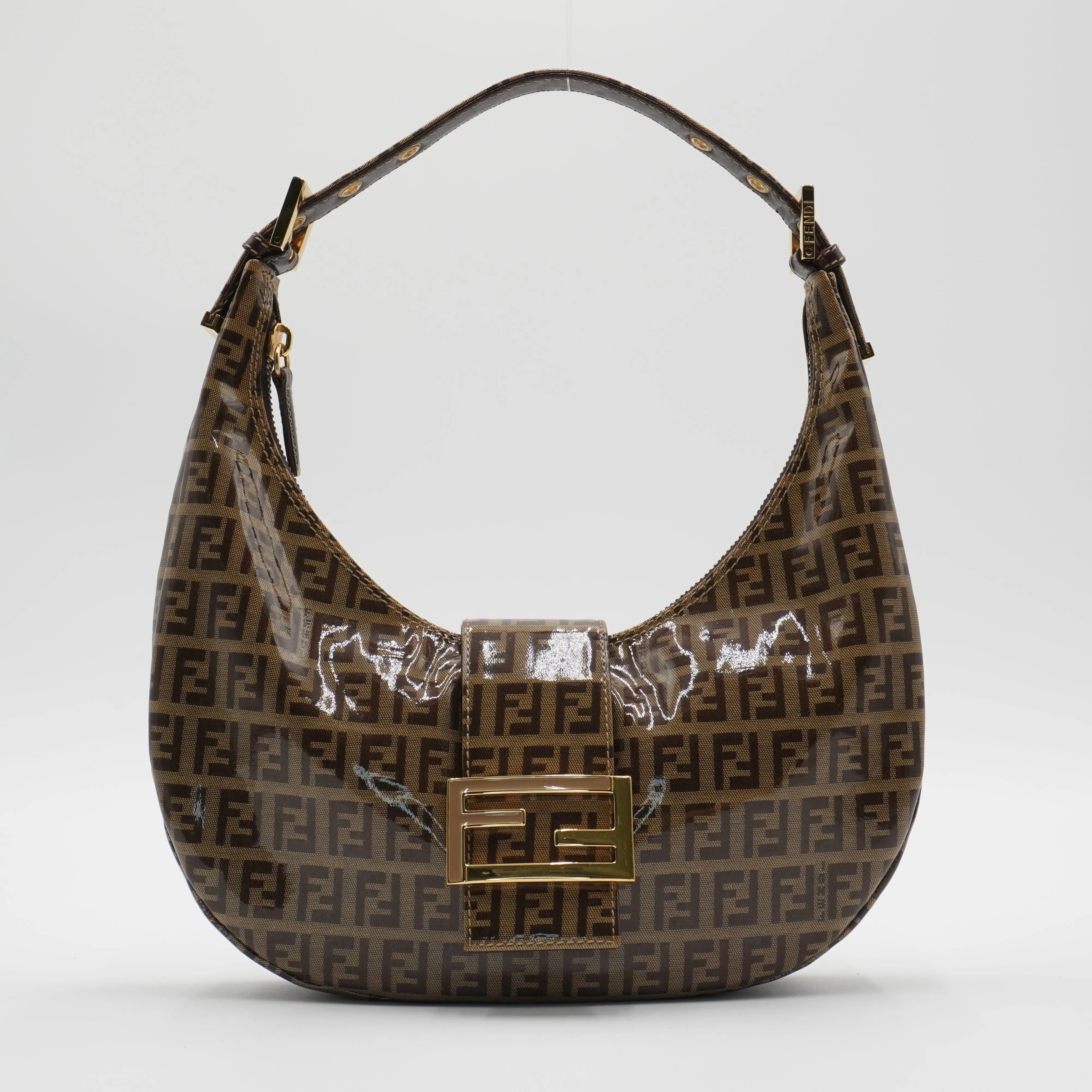 Fendi Vinyl Zucchino Canvas Croissant Bag FENDI