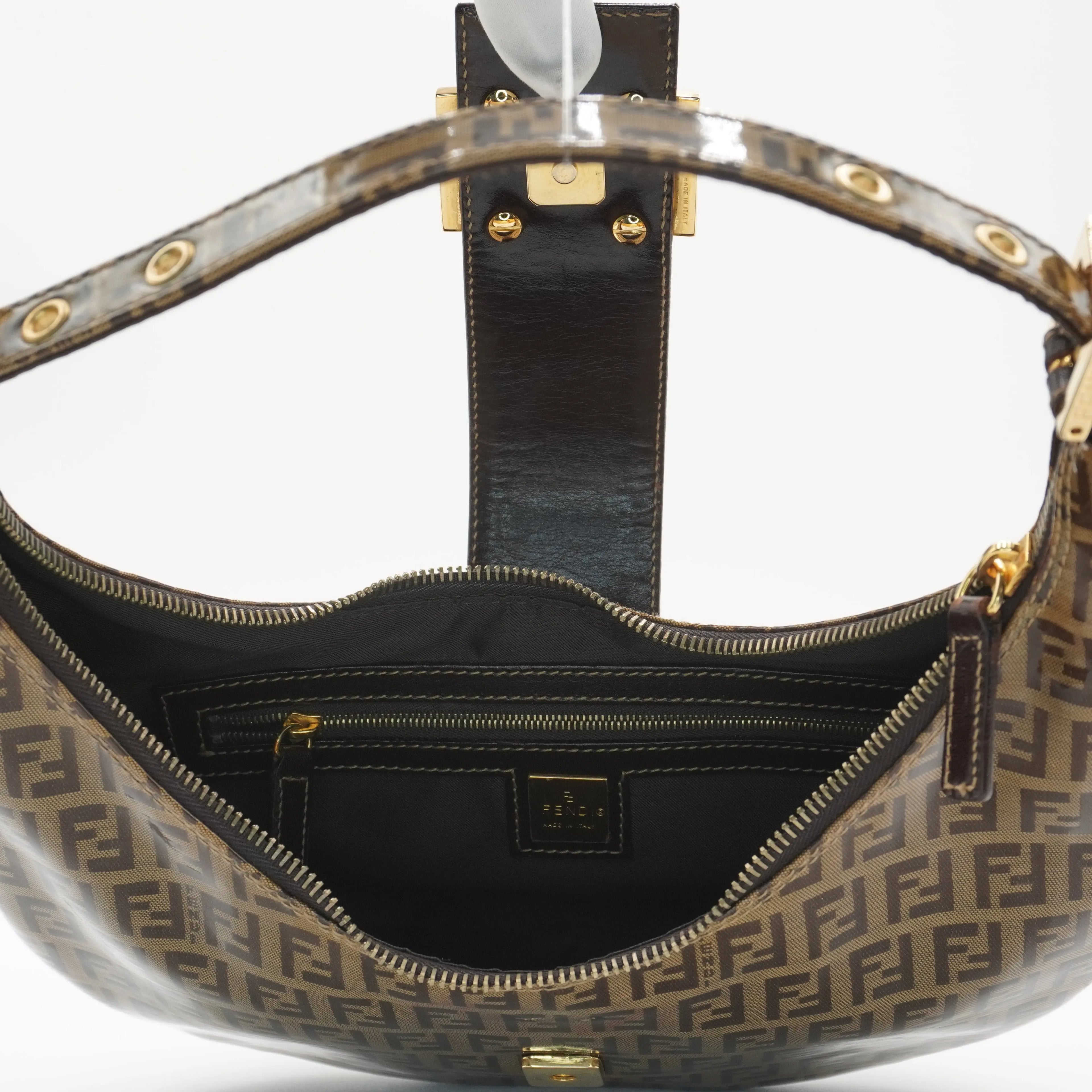 Fendi Vinyl Zucchino Canvas Croissant Bag FENDI