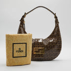 Fendi Vinyl Zucchino Canvas Croissant Bag FENDI