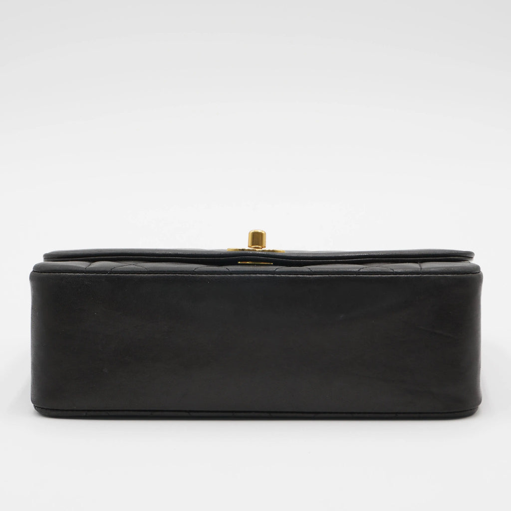 CHANEL Matelasse Black Diana Crossbody Flap Bag Lambskin Leather CHANEL
