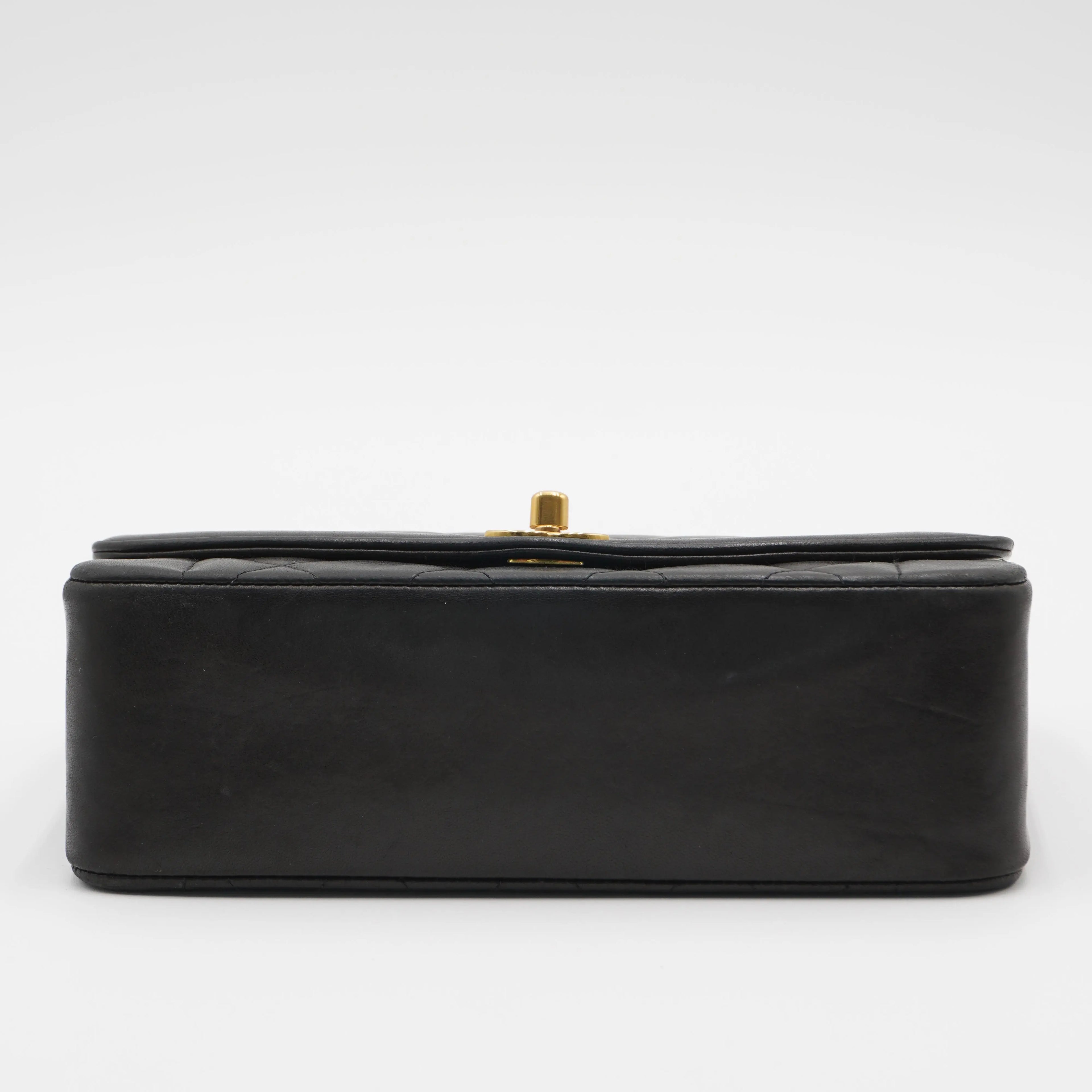 CHANEL Matelasse Black Diana Crossbody Flap Bag Lambskin Leather CHANEL