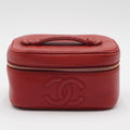 CHANEL Scarlet Caviar Leather Cosmetic Case CHANEL