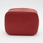 CHANEL Scarlet Caviar Leather Cosmetic Case CHANEL