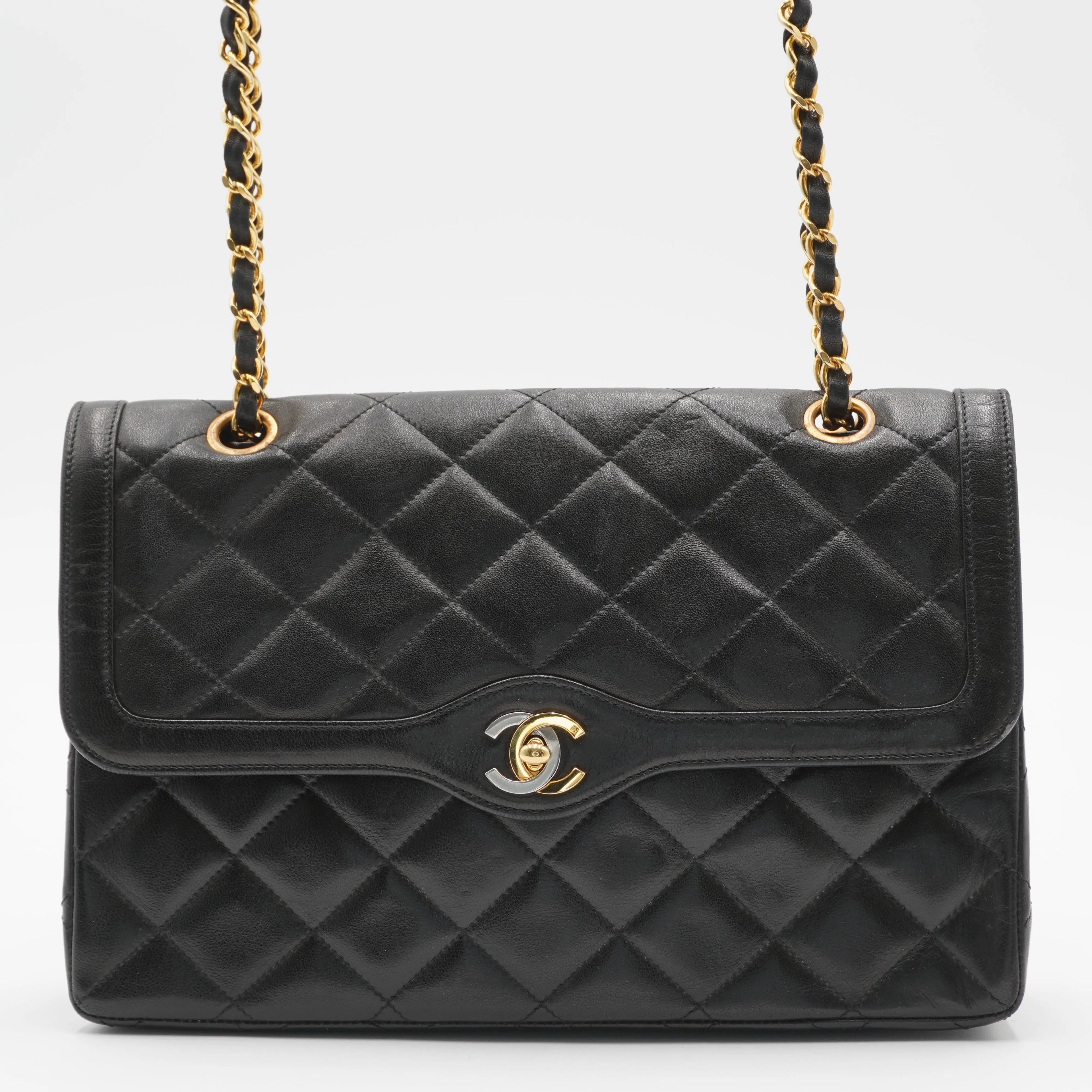 CHANEL Paris Limited Edition Two-Tone CC Logo Double Flap Bag - Good 1 CHANEL