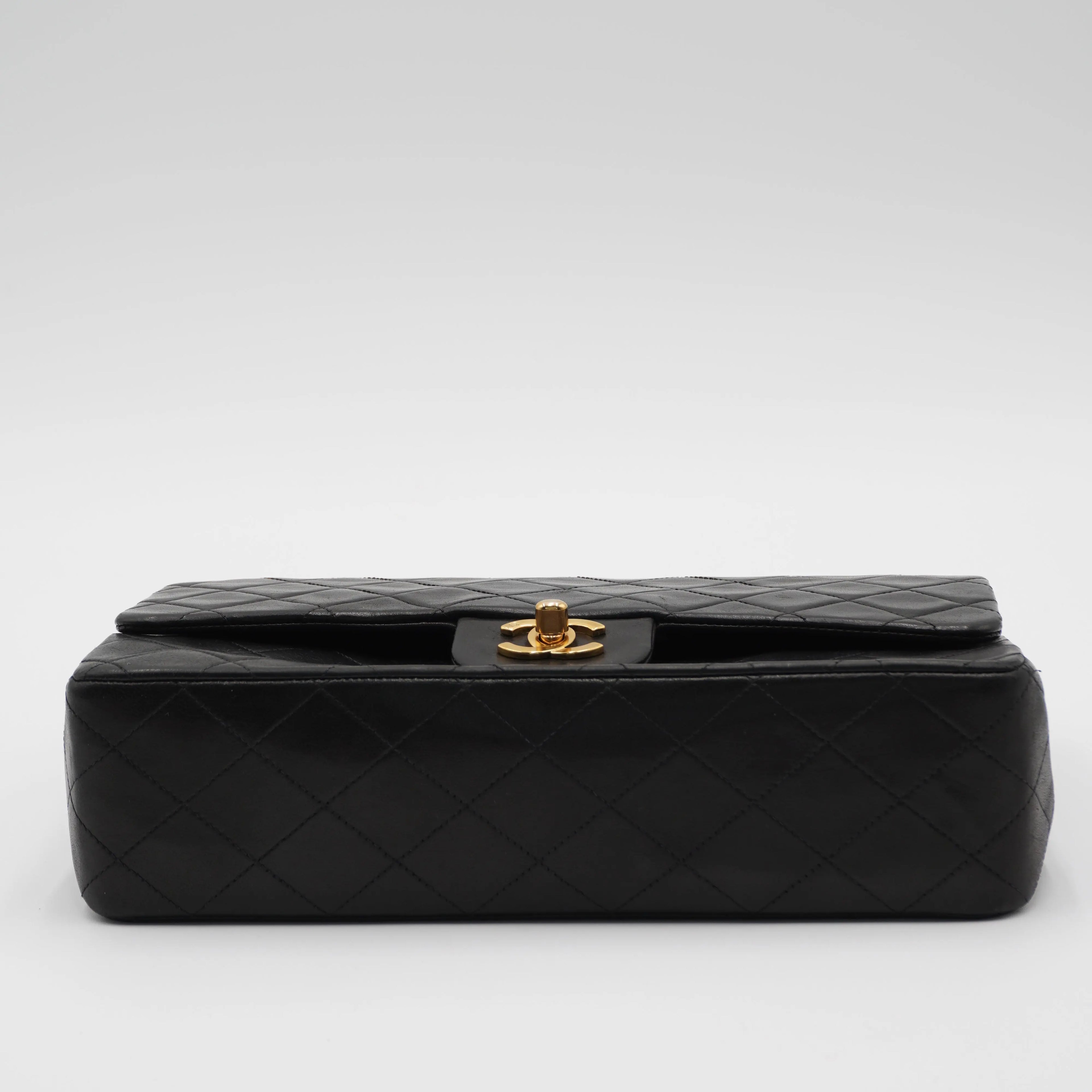 CHANEL Vintage Classic Black Lambskin Flap Gold Coco Hardware CHANEL