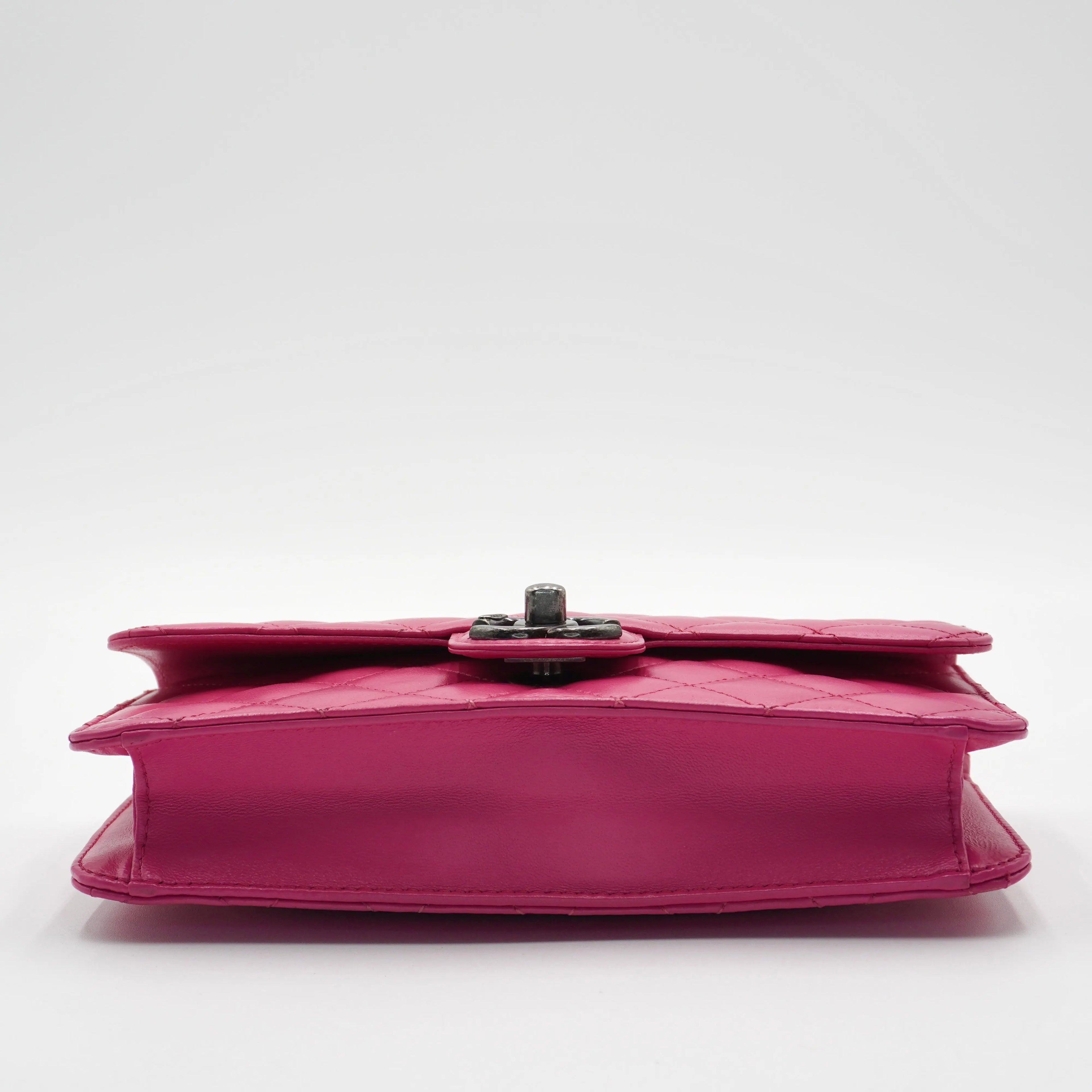 CHANEL Pink Quilted Lambskin Crossing Times Flap Bag CHANEL