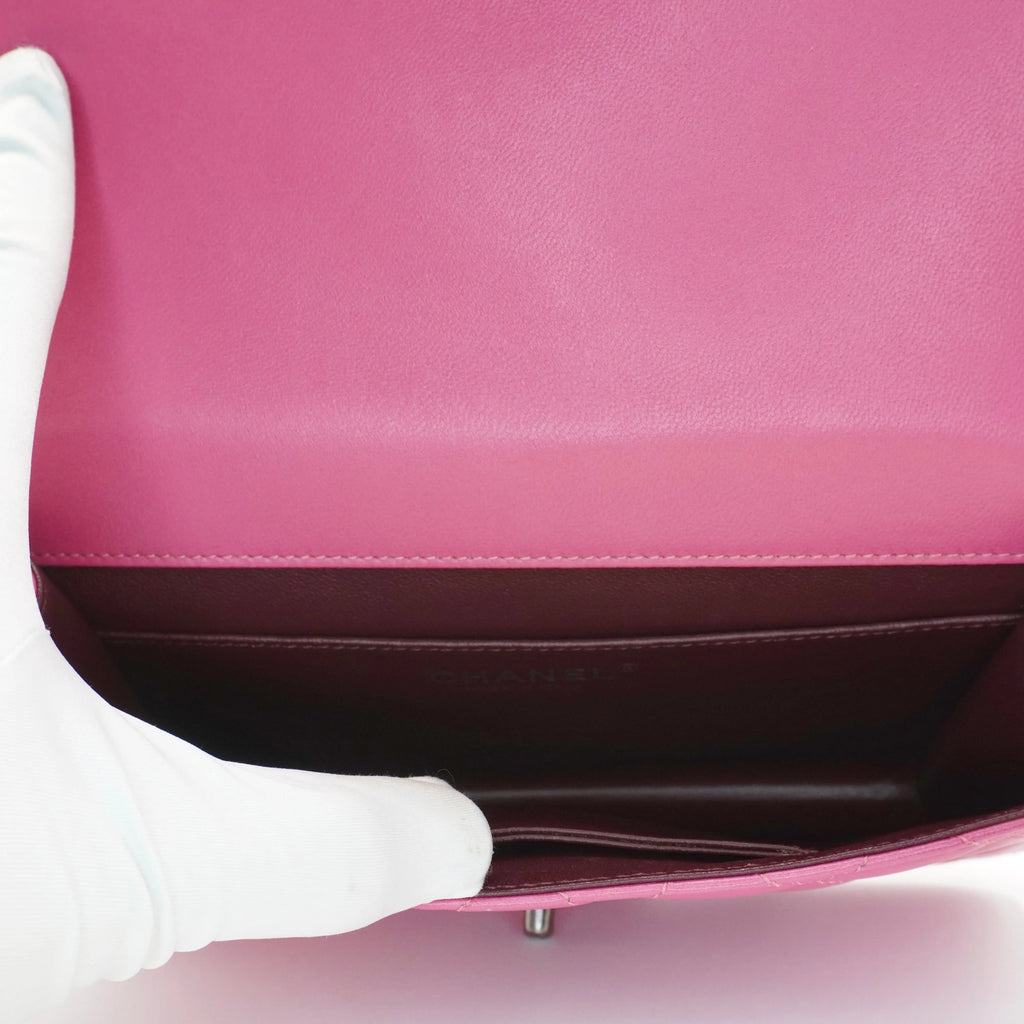 CHANEL Pink Quilted Lambskin Crossing Times Flap Bag CHANEL