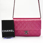 CHANEL Pink Quilted Lambskin Crossing Times Flap Bag CHANEL