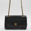 CHANEL Black Classic Single Flap Quilted Lambskin Shoulder Bag CHANEL