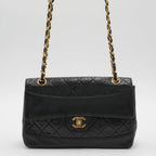 CHANEL Black Classic Single Flap Quilted Lambskin Shoulder Bag CHANEL