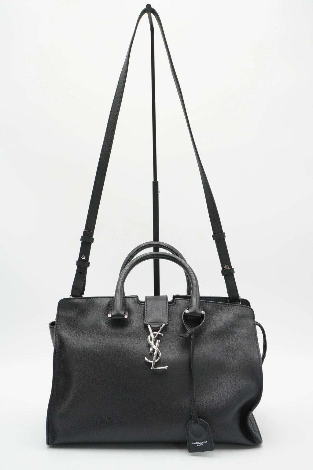 SAINT LAURENT Leather Monogram Downtown Cabas Sacthel Bag - BAGPHIC