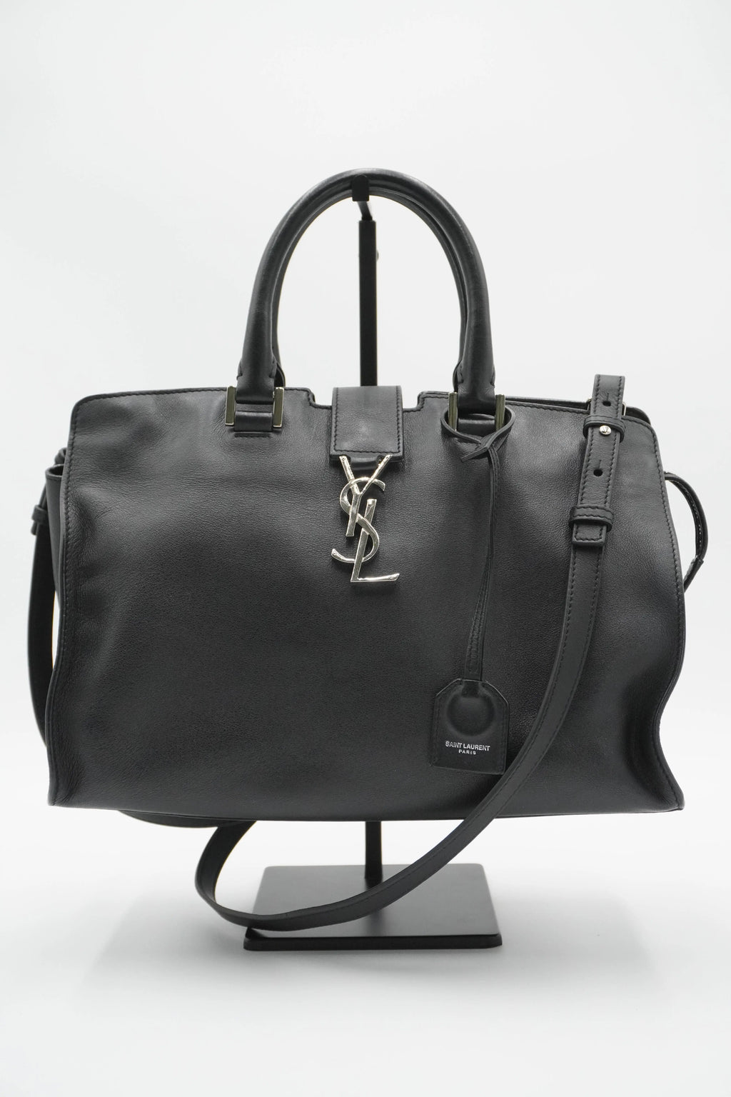 SAINT LAURENT Leather Monogram Downtown Cabas Sacthel Bag - BAGPHIC