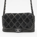 CHANEL Sequin Tweed Icons Chain Accordion Flap Bag CHANEL