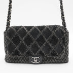 CHANEL Sequin Tweed Icons Chain Accordion Flap Bag CHANEL