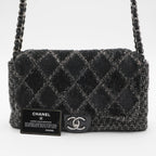 CHANEL Sequin Tweed Icons Chain Accordion Flap Bag CHANEL