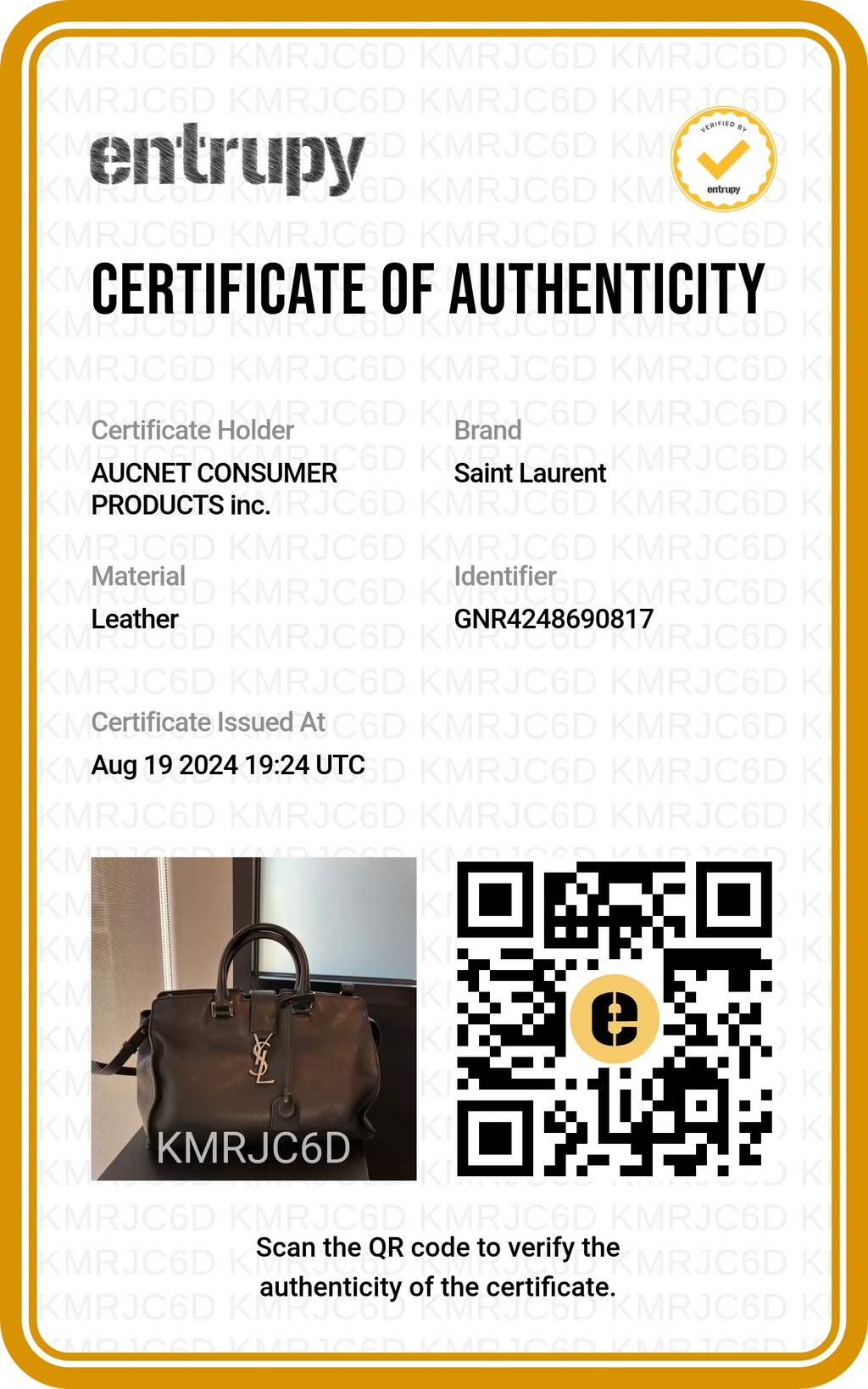 SAINT LAURENT Leather Monogram Downtown Cabas Sacthel Bag - BAGPHIC